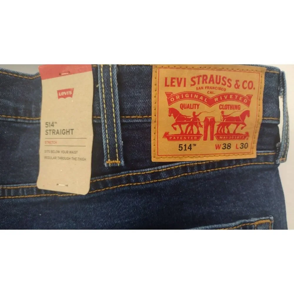 Levi’s 514 Straight Fit Dark Wash Jeans Men’s Size 38x30 Denim Pants
